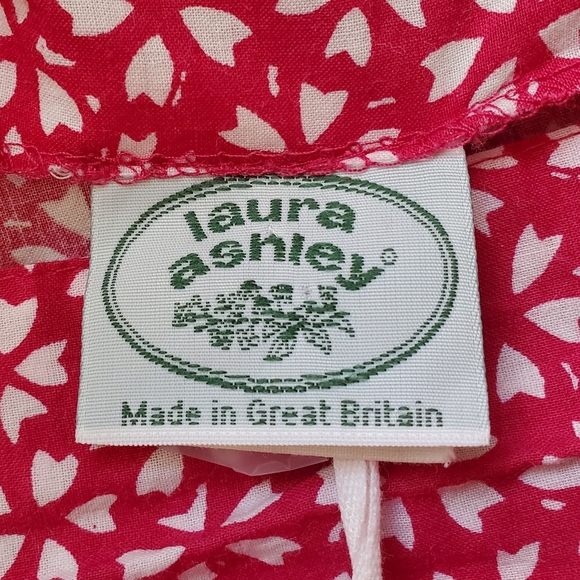 LAURA ASHLEY Vintage sz 10 Cotton Dress Puffed Sleeve Midi - Picture 5 of 5